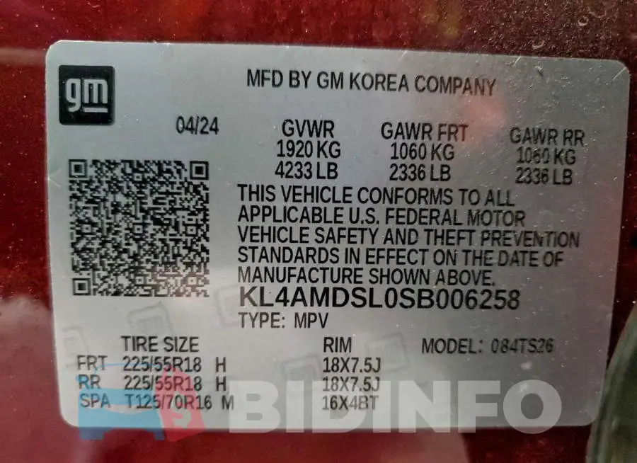 KL4AMDSL0SB006258 Photo# 14
