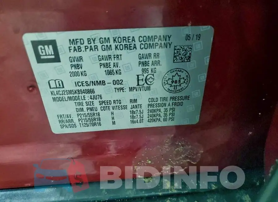 KL4CJ2SM5KB940866 Photo# 12