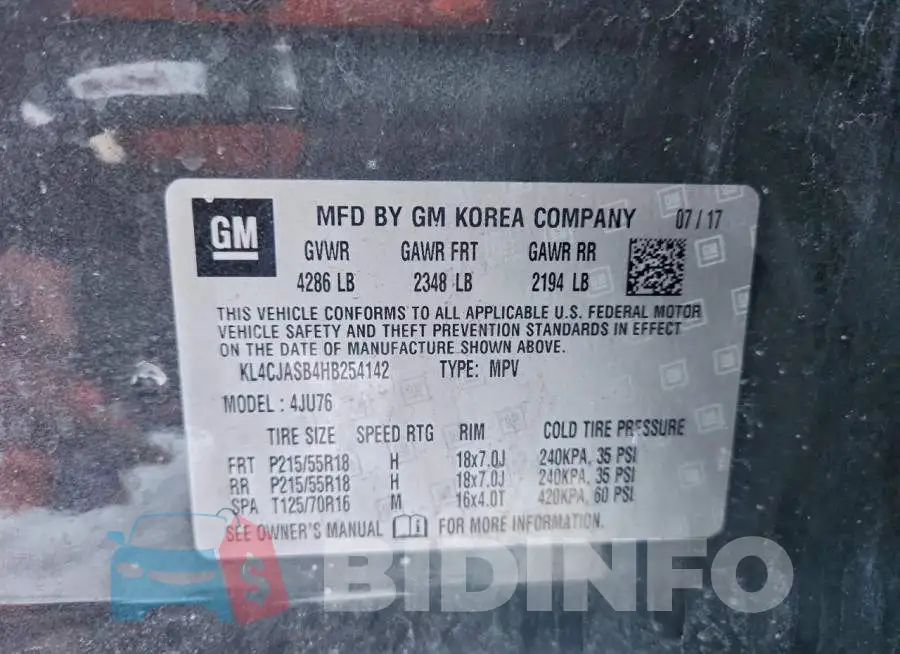 KL4CJASB4HB254142 Photo# 12