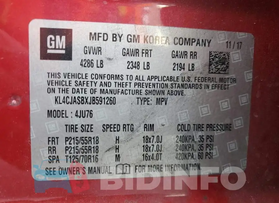 KL4CJASBXJB591260 Photo# 13