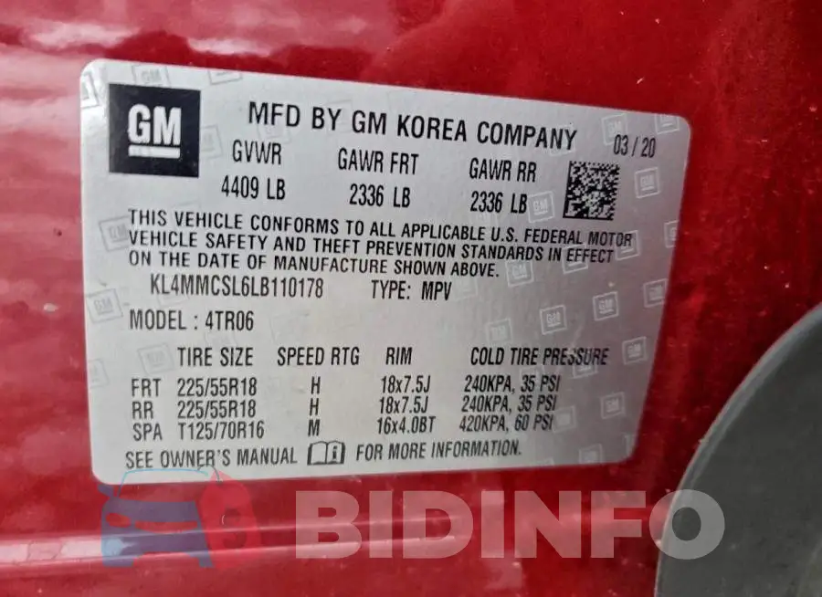 KL4MMCSL6LB110178 Photo# 13