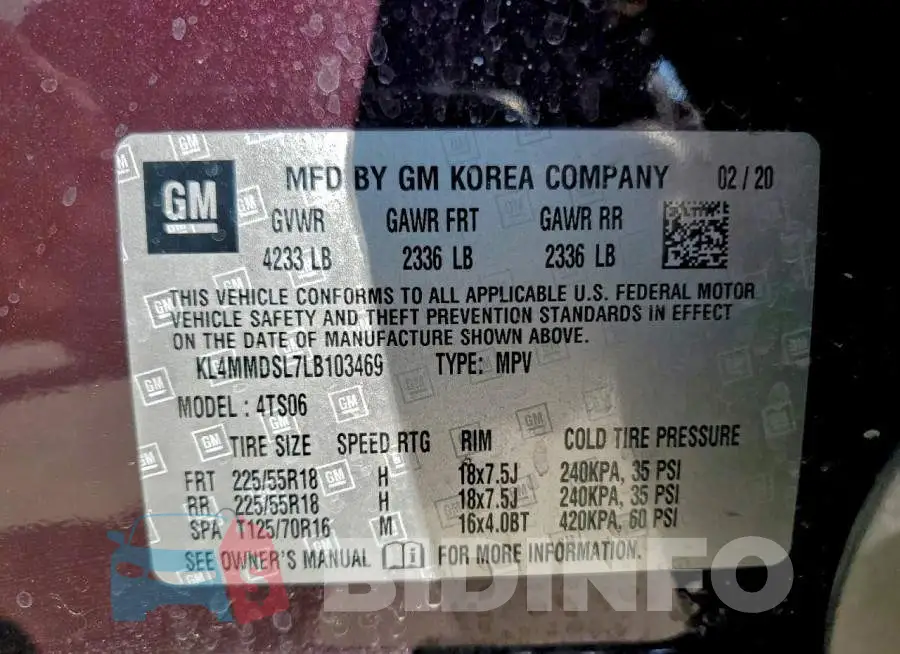 KL4MMDSL7LB103469 Photo# 14