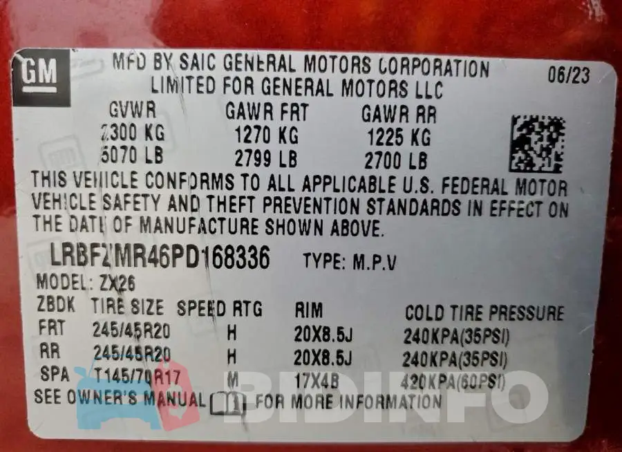 LRBFZMR46PD168336 Photo# 13