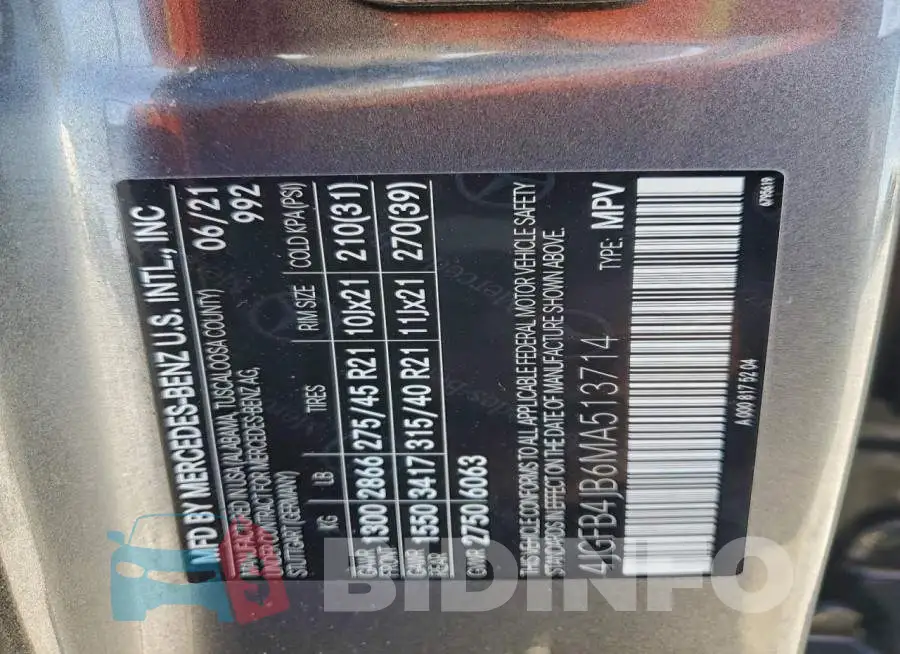 4JGFB4JB6MA513714 Photo# 14