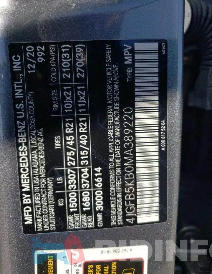 4JGFB5KB0MA389220 Photo# 12