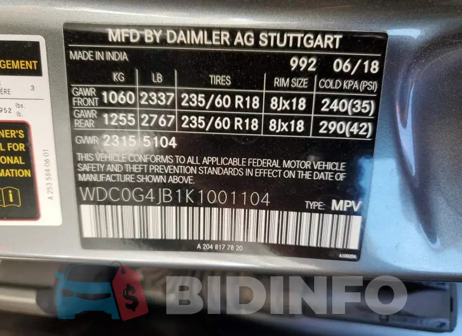 WDC0G4JB1K1001104 Photo# 14