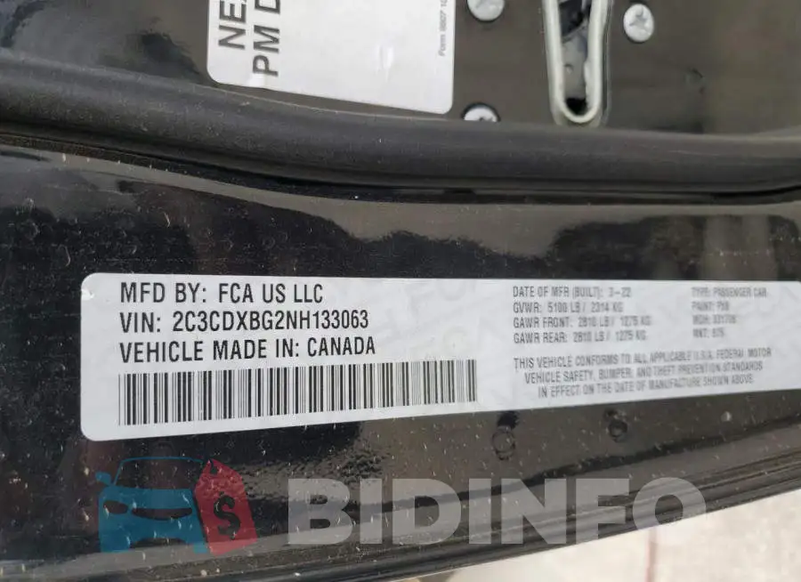 2C3CDXBG2NH133063 Photo# 14