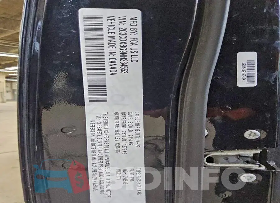 2C3CDXBG9NH234553 Photo# 12