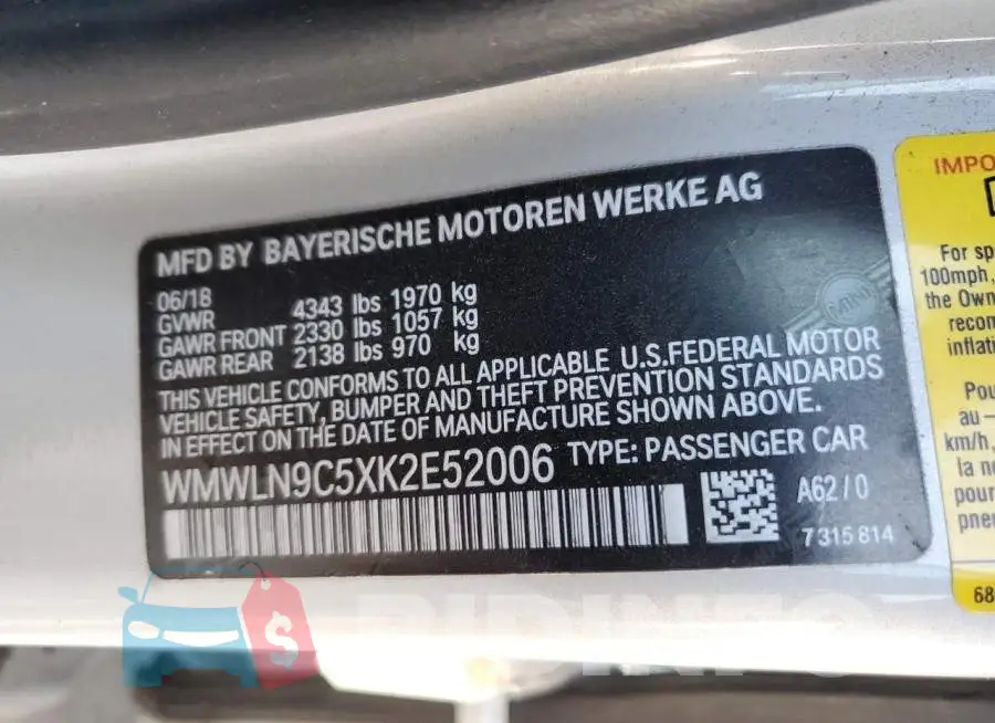 WMWLN9C5XK2E52006 Photo# 13