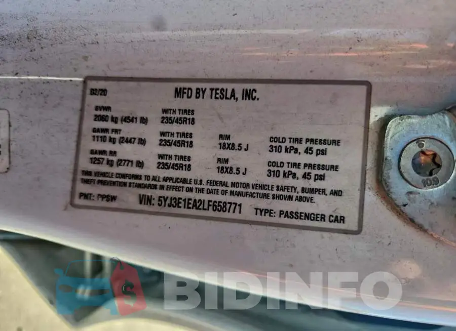 5YJ3E1EA2LF658771 Photo# 12