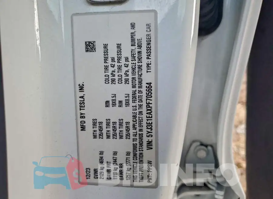 5YJ3E1EAXPF705664 Photo# 12