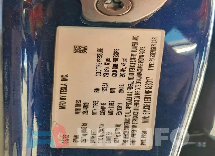 5YJ3E1EB1NF188017 Photo# 12