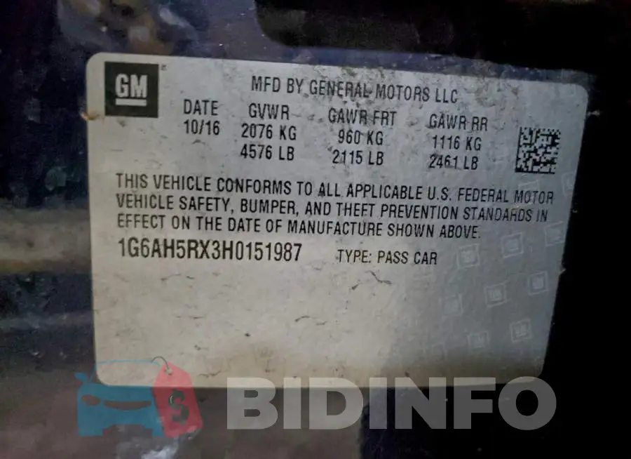 1G6AH5RX3H0151987 Photo# 12