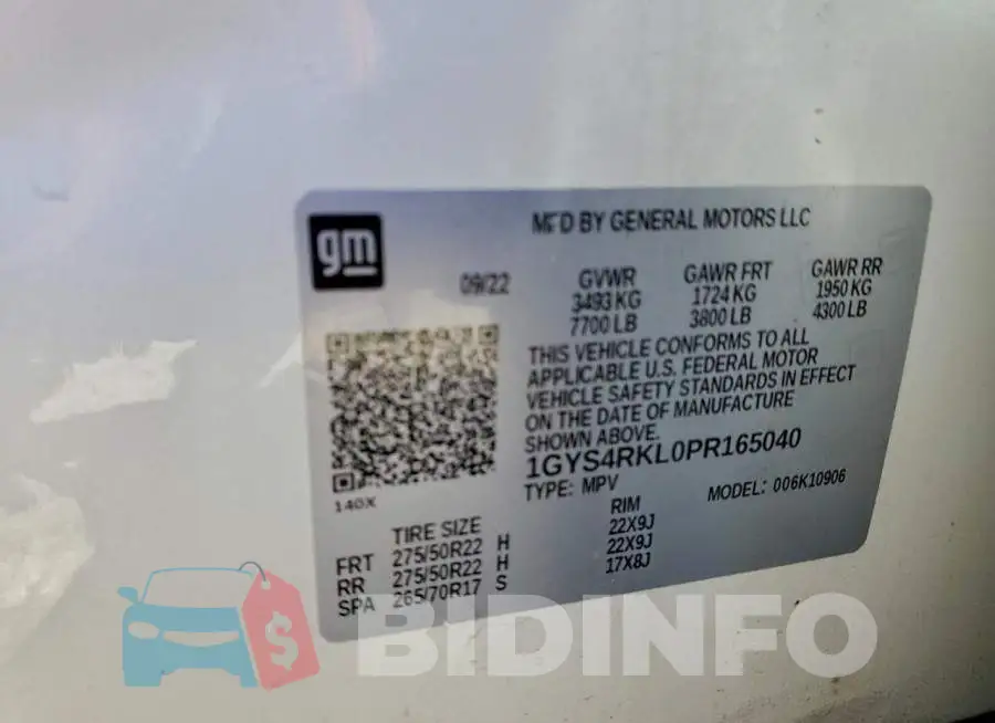 1GYS4RKL0PR165040 Photo# 13