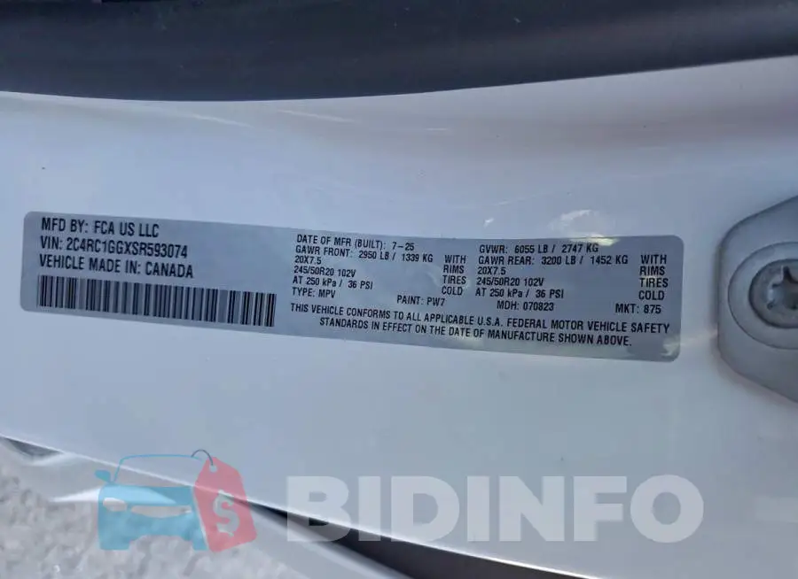 2C4RC1GGXSR593074 Photo# 13