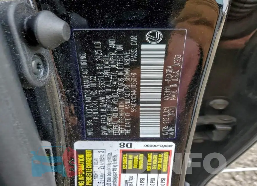 58ADA1C14NU026078 Photo# 12