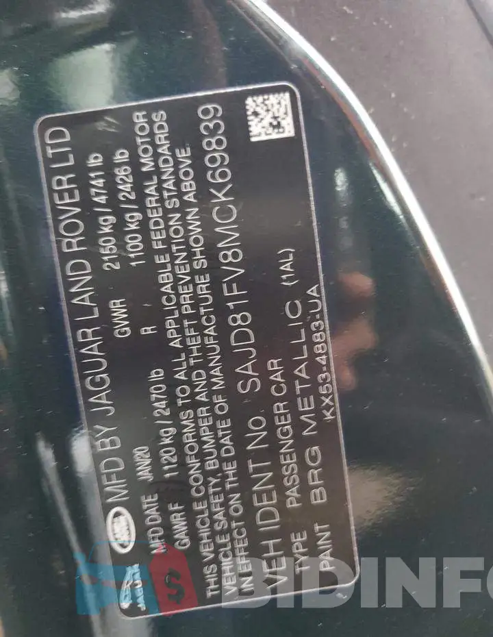 SAJD81FV8MCK69839 Photo# 12