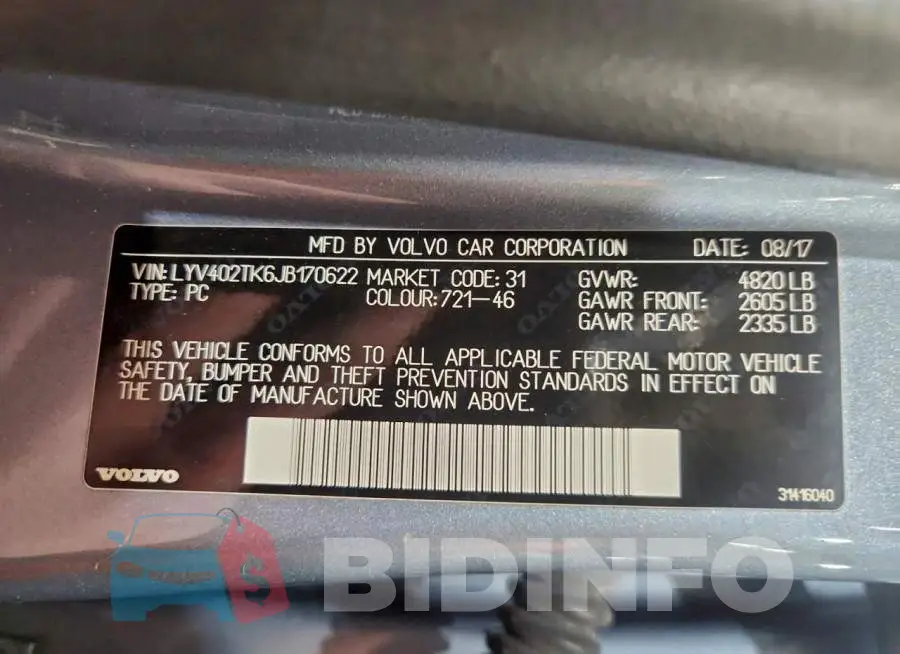 LYV402TK6JB170622 Photo# 12