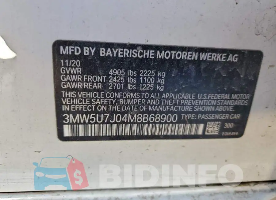 3MW5U7J04M8B68900 Photo# 12