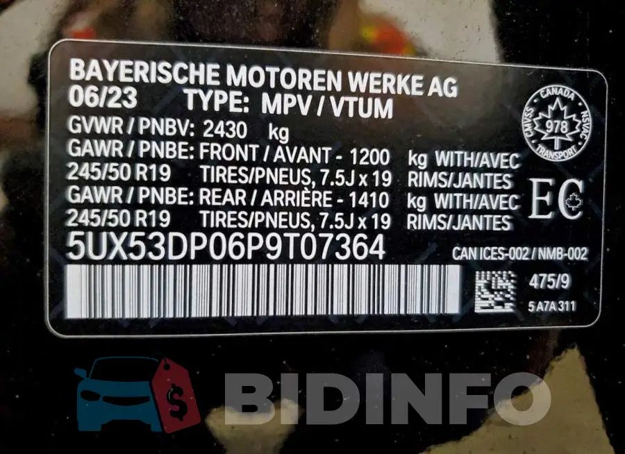 5UX53DP06P9T07364 Photo# 14