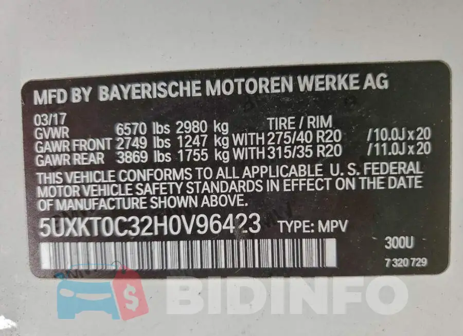 5UXKT0C32H0V96423 Photo# 13