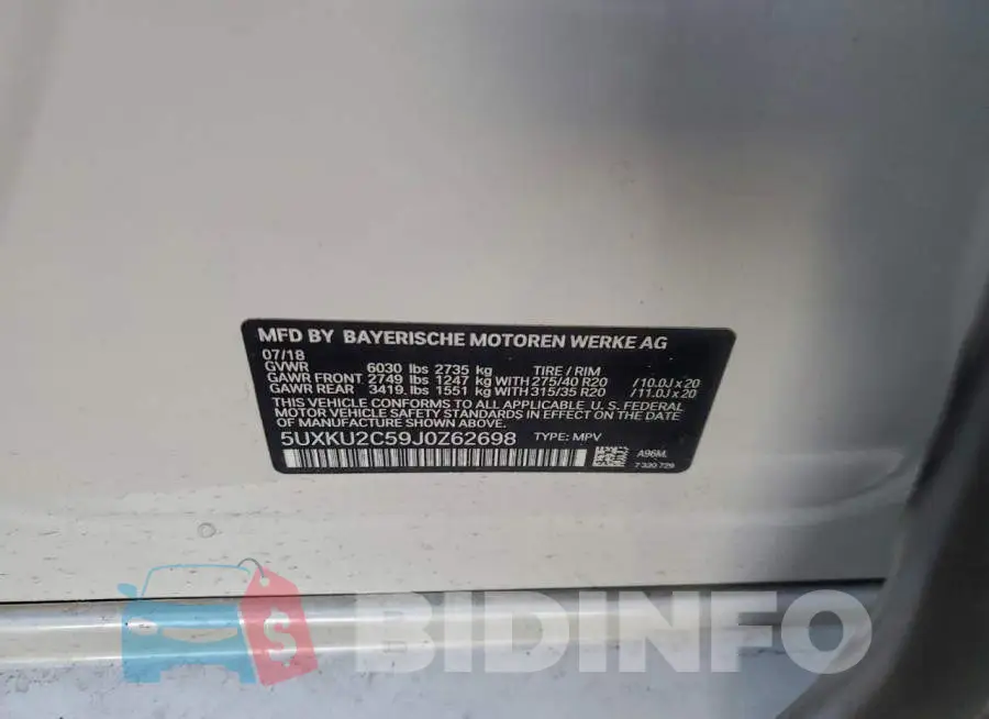 5UXKU2C59J0Z62698 Photo# 13