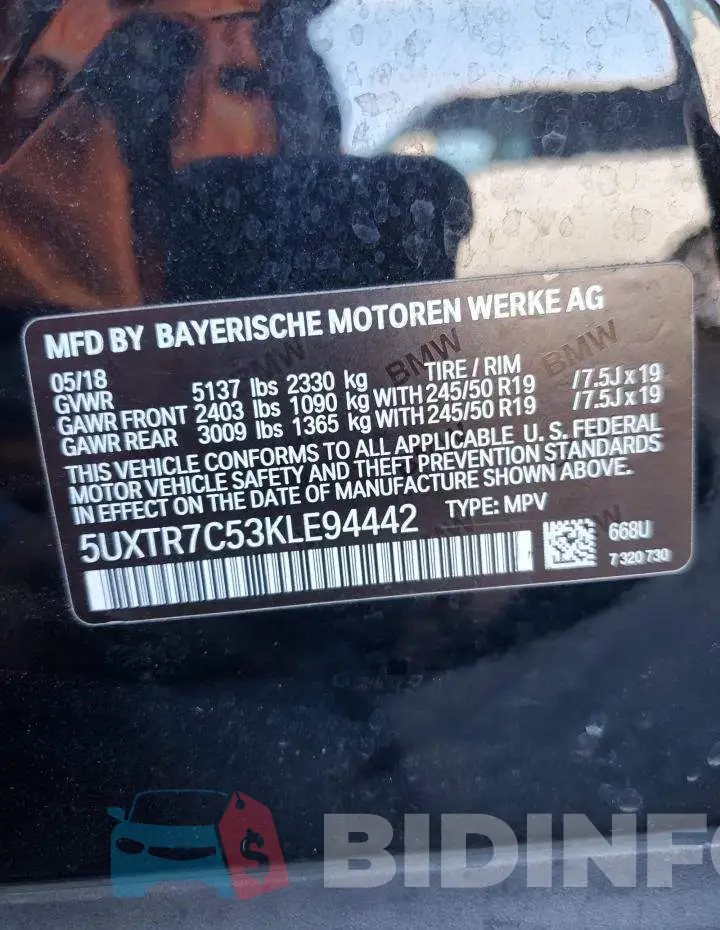 5UXTR7C53KLE94442 Photo# 13