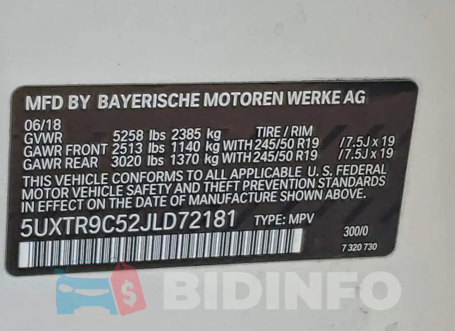 5UXTR9C52JLD72181 Photo# 13