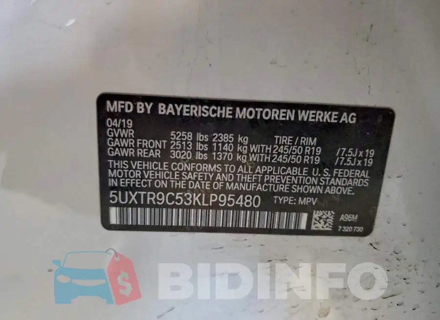 5UXTR9C53KLP95480 Photo# 14