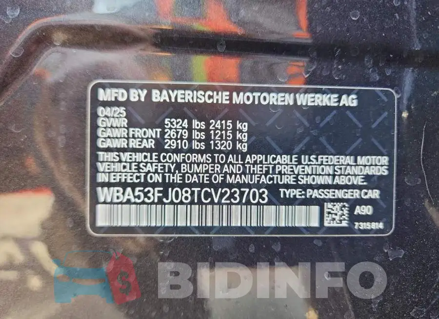 WBA53FJ08TCV23703 Photo# 13