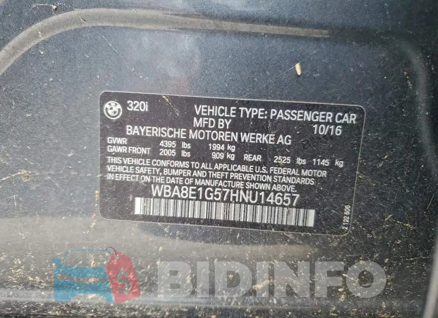 WBA8E1G57HNU14657 Photo# 12