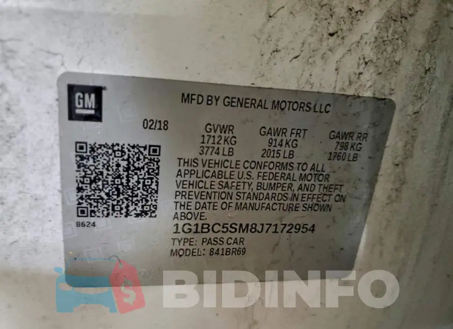 1G1BC5SM8J7172954 Photo# 12