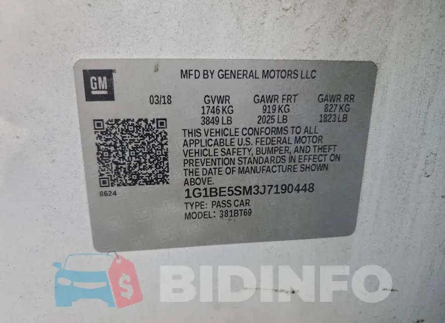 1G1BE5SM3J7190448 Photo# 12