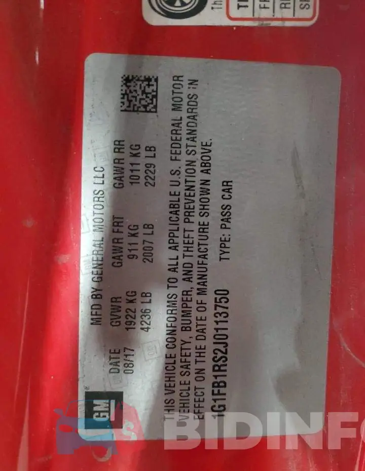 1G1FB1RS2J0113750 Photo# 12