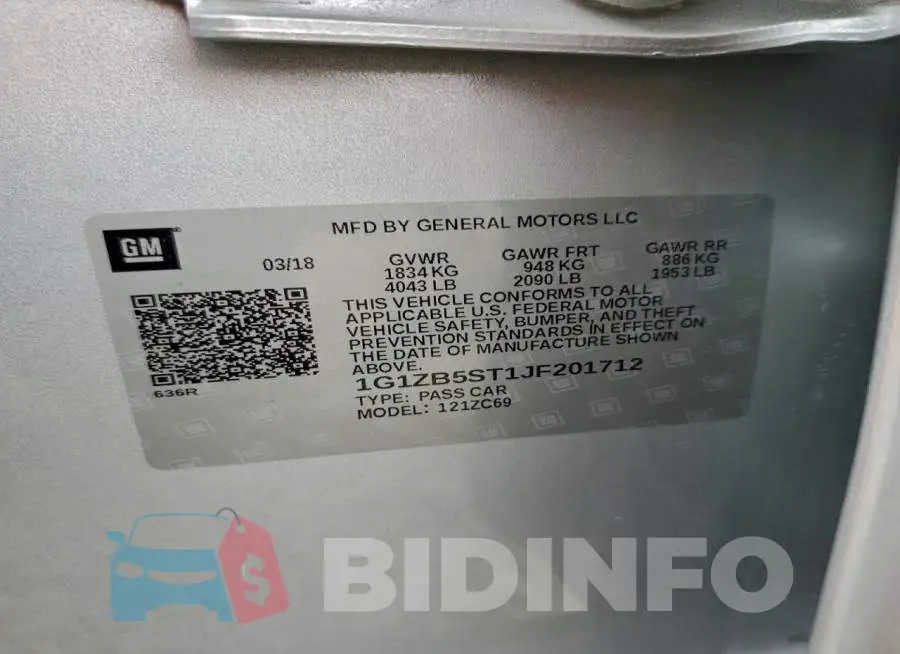 1G1ZB5ST1JF201712 Photo# 12