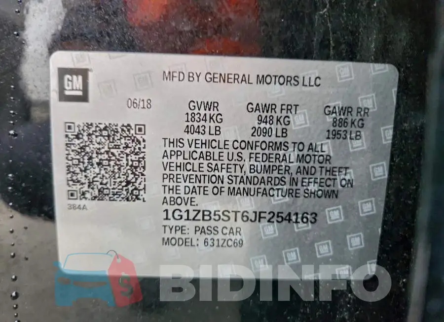 1G1ZB5ST6JF254163 Photo# 12