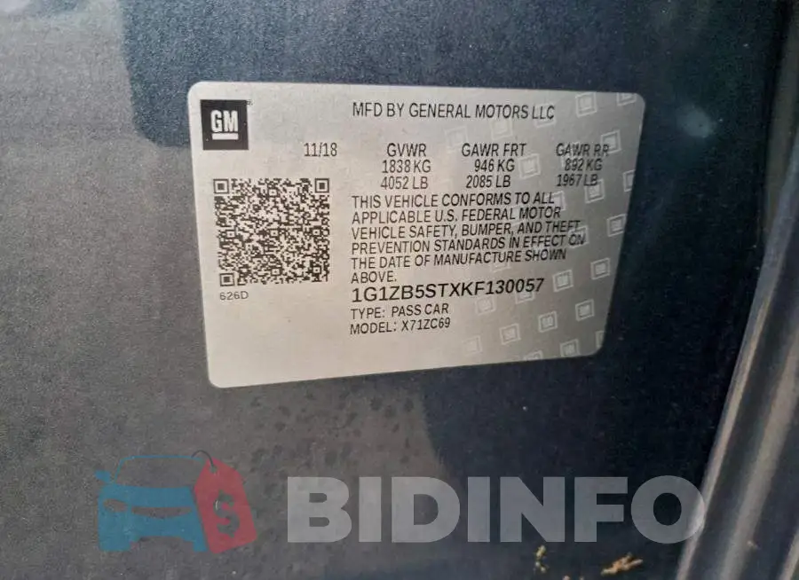 1G1ZB5STXKF130057 Photo# 12