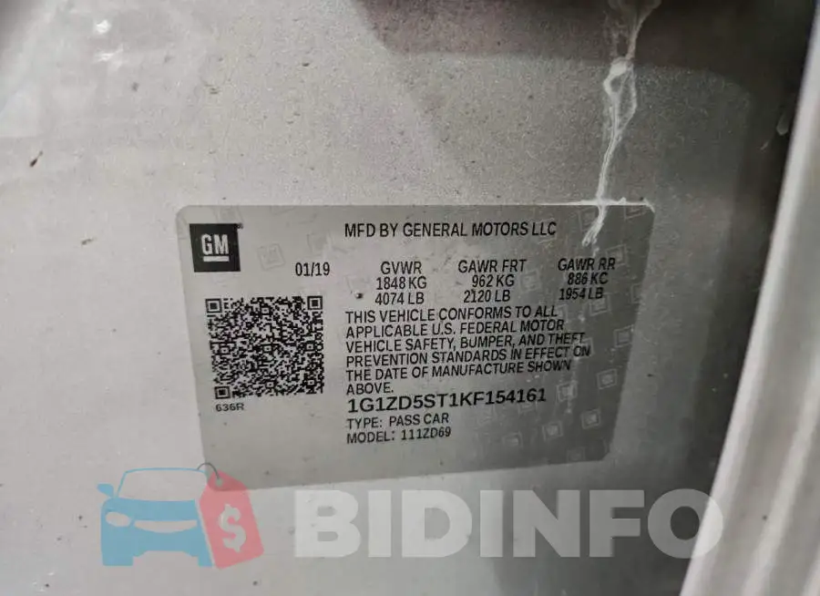 1G1ZD5ST1KF154161 Photo# 12