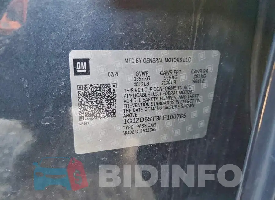 1G1ZD5ST3LF100765 Photo# 13
