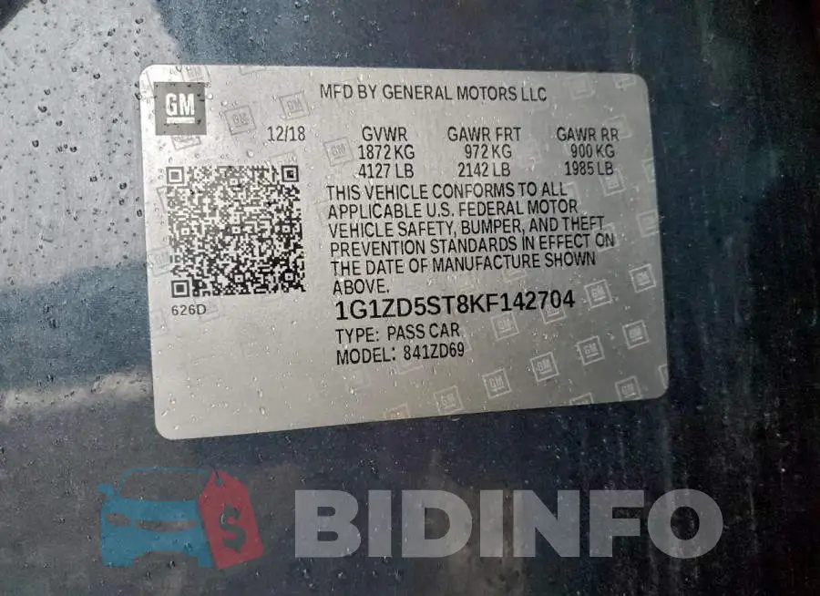 1G1ZD5ST8KF142704 Photo# 12