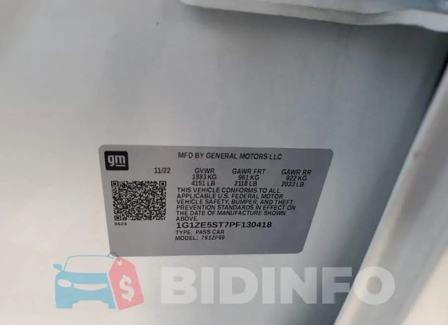 1G1ZE5ST7PF130418 Photo# 12