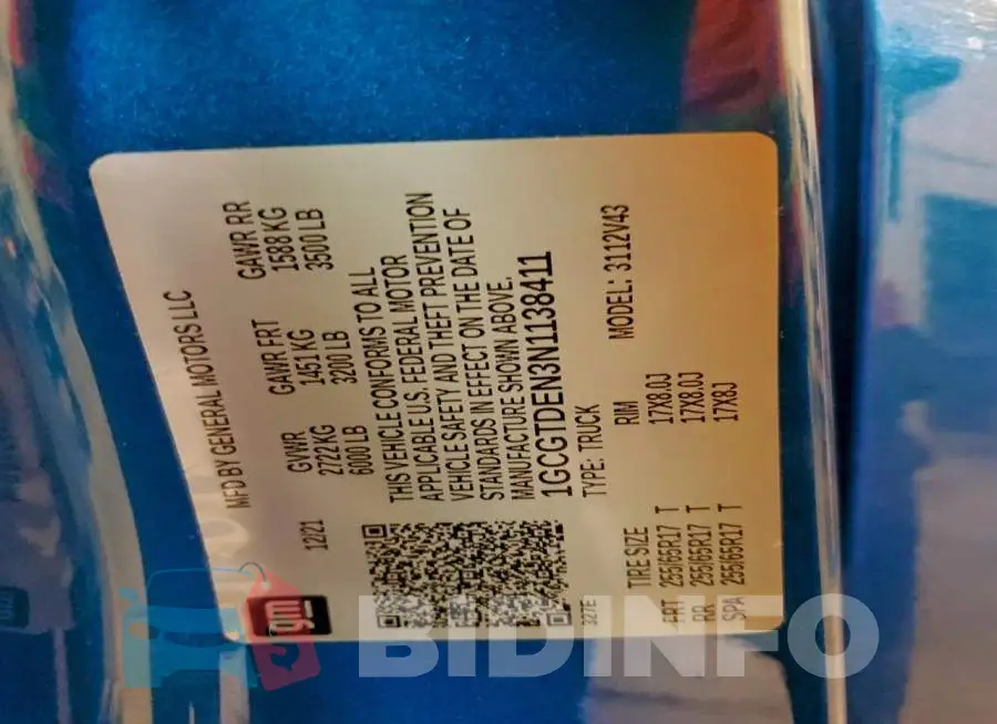 1GCGTDEN3N1138411 Photo# 12