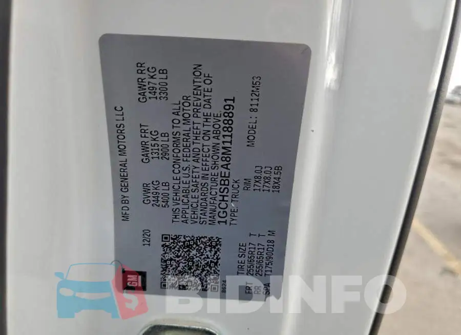 1GCHSBEA8M1188891 Photo# 12