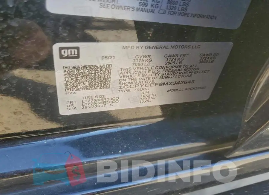 1GCPYCEF8MZ342643 Photo# 12