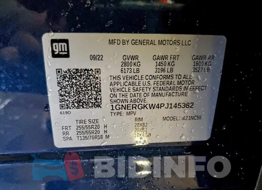 1GNERGKW4PJ145382 Photo# 14