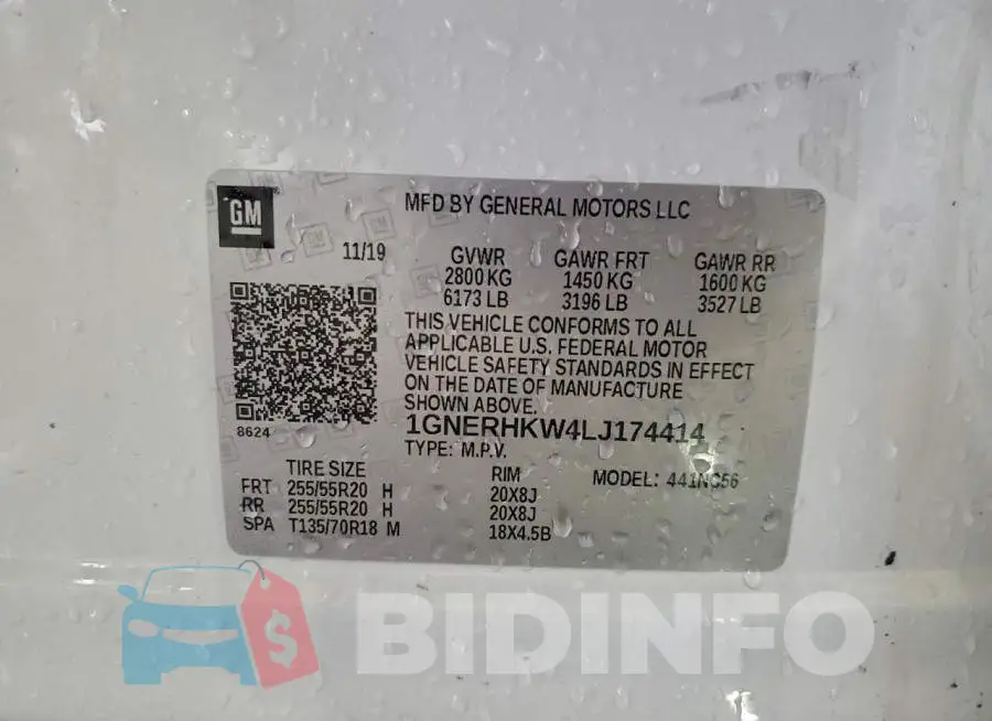 1GNERHKW4LJ174414 Photo# 13