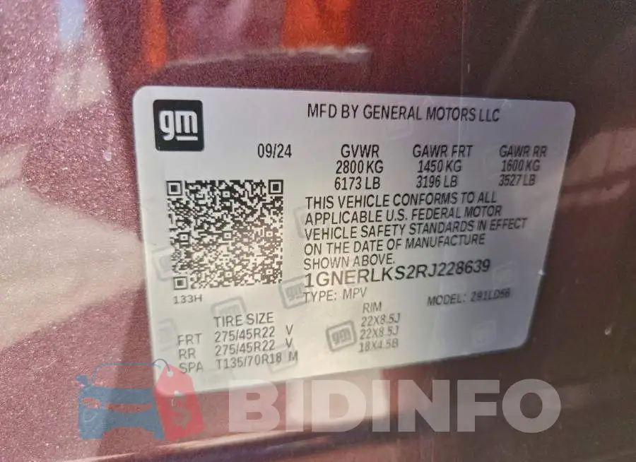1GNERLKS2RJ228639 Photo# 14