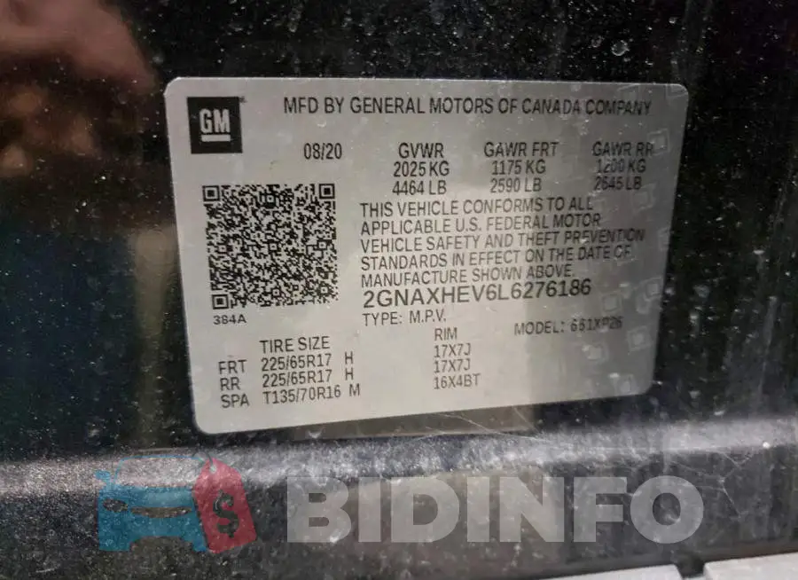 2GNAXHEV6L6276186 Photo# 13