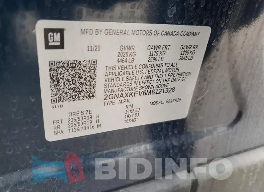2GNAXKEV6M6121328 Photo# 13