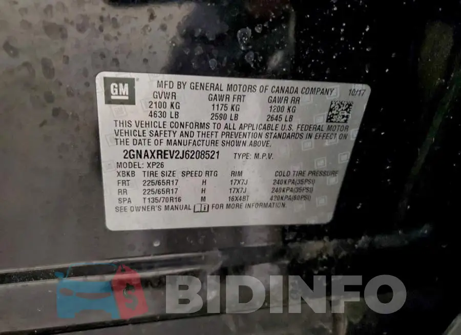 2GNAXREV2J6208521 Photo# 14